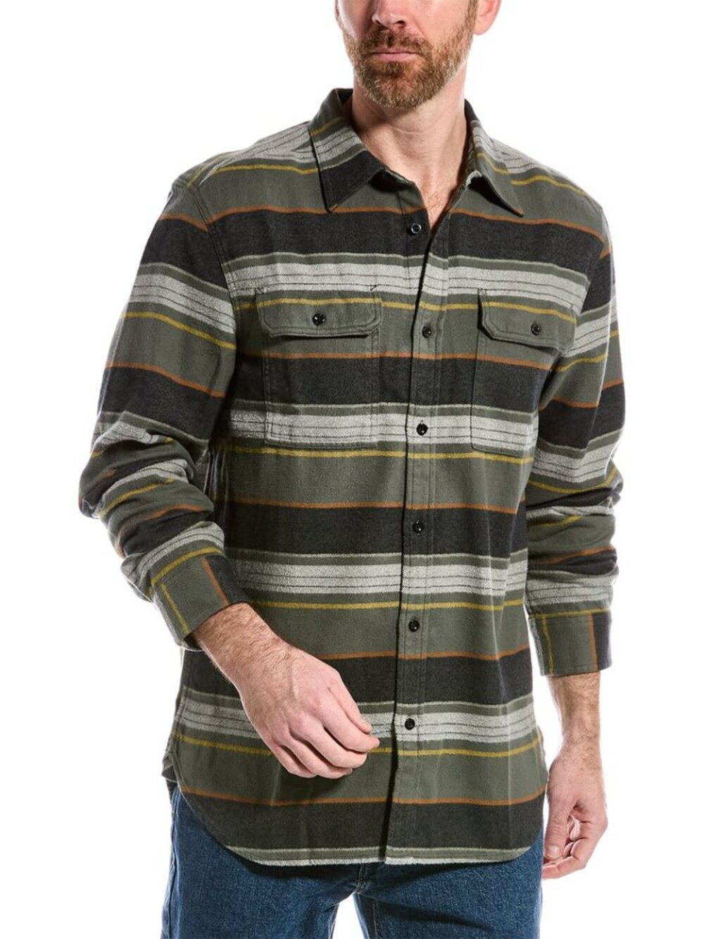 The North Face Arroyo Flannel Shirt Mens XL Green Stripe Gorpcore Outdoor Hiking